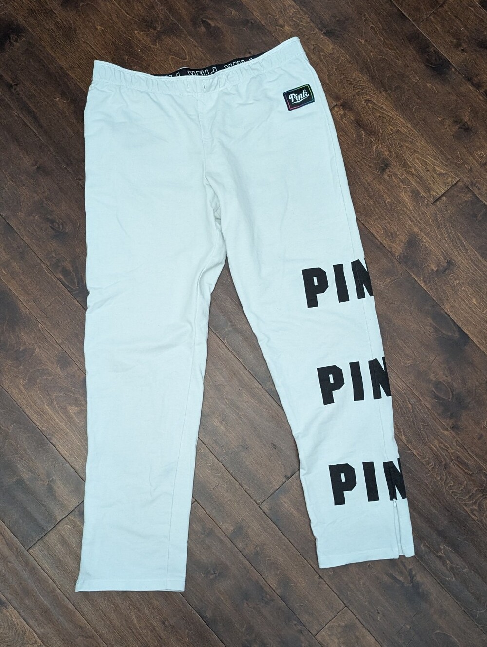 PINK Victoria's Secret Large White Jogger Pants
